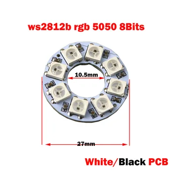 WS2812B Modülü Şerit 8 Bit Süratli Rgb LED Tek Adresli Yüzük Yuvarlak Piksel Lamba Işığı Kartı DC5V Beyaz/Siyah 8LEDS Led