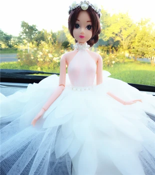 1 adet Hareketli Eklem Vücut Prenses Bebek 022003 30cm Düğün Tasarım Elbise Suite Brinquedo Kız Çocuk Oyuncak Hediye Oyuncak Bebek