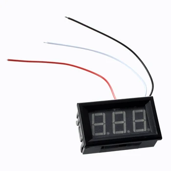 Mini panel Metre gerilim ekran voltmetre DC 0-200 V 20 mA Yeşil üç kabloları