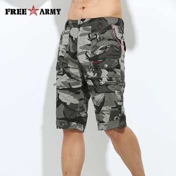 2016 Özgür Ordu Marka Kalite Camo Şort Yaz Gündelik Askeri Masculino Pamuk Moda Erkek Erkek Diz boyu Şort 7103B Mk-