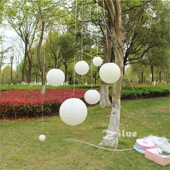 Seramik/çok Fildişi renkli Kağıt(4) Karışık Boyutlarda-16inch Çin kağıt Top/Balon düğün süslemeleri Çocuklar Hediye Fenerler