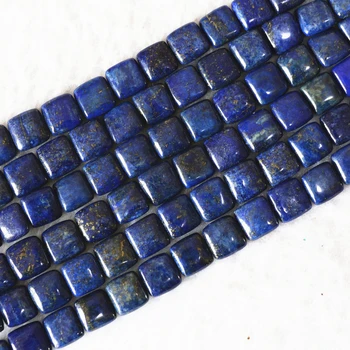 Doğal Lapis lazuli taşı 12mm 14 mm Kare şekli gevşek Boncuk 15 inç B596