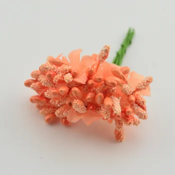10 adet Yapay Çiçek Mini Mat el Yapımı Düğün Partisi Ev Dekorasyon DİY Garland Noel Scrapbook Aksesuar için Stamen