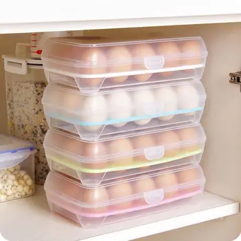 15 Yumurta Hücreleri Taşınabilir Buzdolabı, Taze Saklama Kutusu Yumurta Mutfak Araçları Konteyner Durumunda Sebzelik