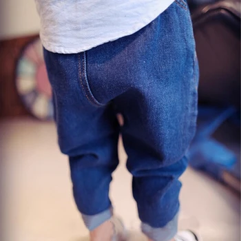 2 yeni Marka Erkek Kot Pantolon Çocuk Kore Kişiselleştirilmiş Cep Çocuk Elbiseleri Çocuk Kot Pantolon Normal Çocuk Yaş-6T Yıl