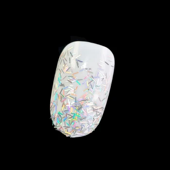 Lazer Gümüş Tırnak Sanat Glitter Şerit Tırnak Süsleme Hattı Payetler AB Glitter Şerit UV Çivi Araç 1.5*0.5 mm N466