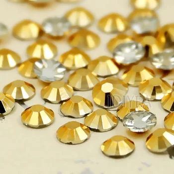 GÜZEL Altın Aurum Tırnak Kristalleri! DİY için SS12 SS16 SS20 Reçine rhinestone Olmayan Düzeltme yassı sırtlı deniz dekor glitter Tırnak Sanat takı Taş