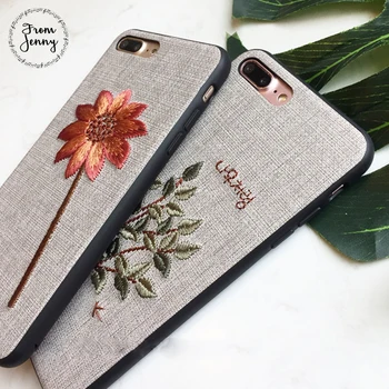 İPhone 7 7plus 6 6plus 6 6splus için Jenny Çiçek 3D Çin nakış telefon kılıfı Yeni Arka Kapak