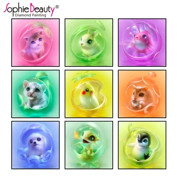Sophie Güzellik Diy Elmas Boya Çapraz Dikiş Renkli Sevimli Hayvanlar Nakış Tam Kare Sanat Kitleri Mozaik Taslar