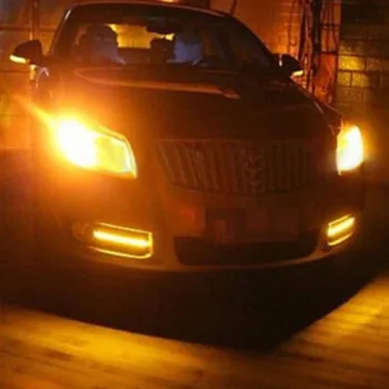 10 ADET Araba COB Kartal Göz Gündüz gündüz farı Kafa Kuyruk Yedek Işık Otomatik Sarı Lamba su geçirmez Toz Geçirmez LED