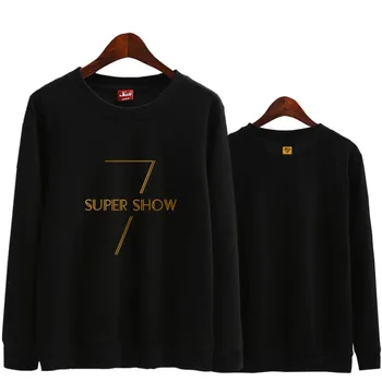 Super junior dünya turu konser super kpop hayranları destekleyici ince boyun kazak kapüşonlu sweatshirt için o 7 aynı baskı göster