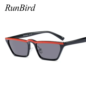 Kadınlar Küçük Dikdörtgen için RunBird Moda Kedi Gözü güneş Gözlüğü Popüler Erkek Sarı Kırmızı Şık Seksi UV400 1195R Gözlük güneş Gözlüğü