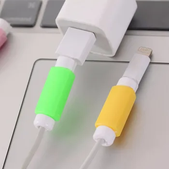 Akıllı telefon İçin OOTDTY Renkli USB Kablosu Koruyucu Koruyucu Kılıf Data Şarj Kablosu Kablosu