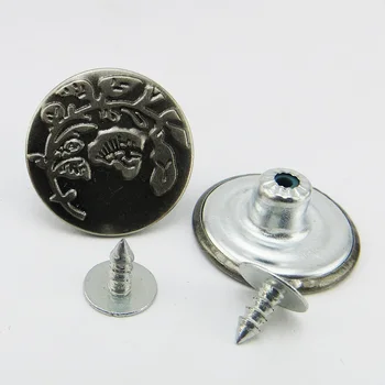 30PCS 20 MM harf Çiçek jean BRONZ TON metal kot dikiş Giyim Aksesuar düğmeleri JMB-270 düğmesi