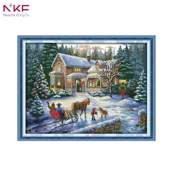 NKF 14CT 11CT Sayılır ve F531 Ev Dekorasyon için Noel Çapraz Dikiş kitleri Dönüş Damgalı