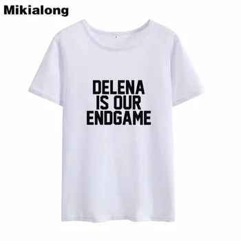 Mikialong Delena Endgame Baskı Bizim T-Gevşek Tee Kısa Kollu gömlek Kadınlar 2018 Yaz Tshirt Üstüne Pamuk Kadın Femme Gömlek