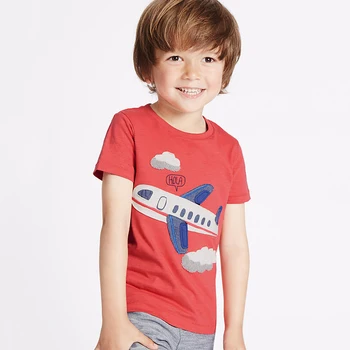 Küçük maven çocuk 2018 yaz bebek erkek / kız elbise kısa kollu uçak aplike t shirt Pamuk marka 50966 tee tops