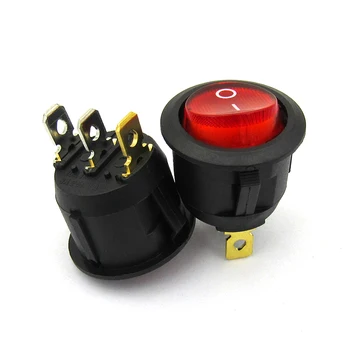 2 adet/lot Basmalı 3 yuvarlak düğmeye ikinci vitese geçiş ayak basmalı güç anahtarı rocker switch lamba-