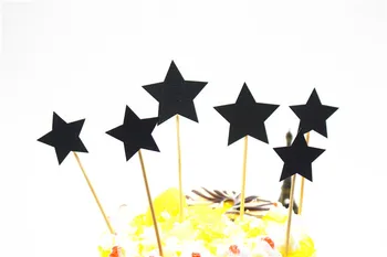 6pcs Gümüş Glitter Set Pasta Topper Özelleştirilebilir Cupcake Süslemeleri Düğün Bebek Doğum günü Parti Malzemeleri Set Yıldız