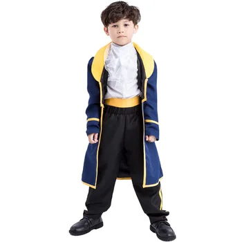 Ücretsiz Kargo Çocuk Prens Kostümü Beast Güzellik ve Hayvan Kostüm Cosplay Cadılar Bayramı Çocuk Çocuk Prens Üniforma Kostüm