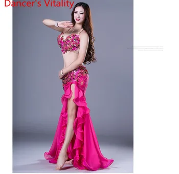Dansçı Canlılık Kadınlar Zarif Oryantal Dans Kızlar 2 adet Sütyen+Etek Balo Salonu Dans Elbise M,L Bayan Tarzı Giyim Kostümleri
