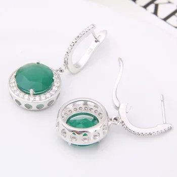 Mücevher Bale Doğal Yeşil Akik 925 saf Gümüş Yuvarlak Taşlar Kadın Moda Güzel Takı Aksesuar Yüzük