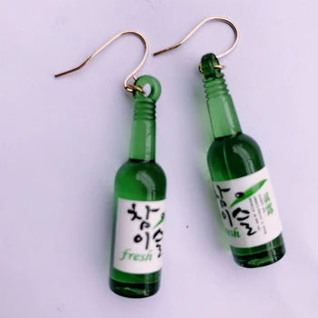 Güney Kore ithal malzeme Harajuku sevimli küçük taze kişilik küpe takı toptan Shanghai gece kulübünde şişe Küpe