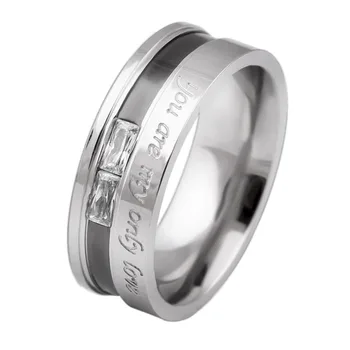 Moda Takı 316 L Paslanmaz Çelik Düğün Nişan Yüzüğü Bir Kaç Parça Fiyat Kübik Zirkon Kadın Erkek Mücevher Yüzük