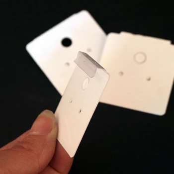Kalın Takı Kartı 100pcs 4 4cm*Kare Beyaz Plastik PVC Ambalaj Kağıdı Asılı Ekran Kartı Etiketleri Küpe Kartı Küpe