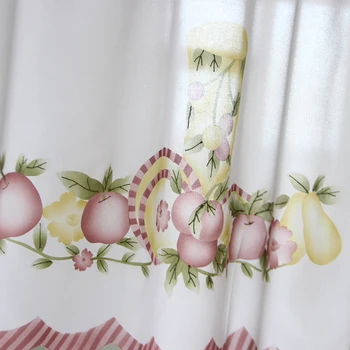 Yeni cafe kısa mutfak perdeleri tasarım Japon kapı perde pamuk ve keten karıştırma perde dantel nakış meyve