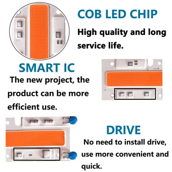 COB Chip Fito Lamba Tam Spektrum WATT 50W 30W LED Diyot Işıklar fitolampy Fideler Büyümeye 220V 110 V DİY Hidrofonik Kapalı LED