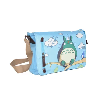 PERİ SERAPHİM Anime Komşum Totoro Messenger Tuval Çanta Omuz Çantası Sevimli Baskı Mavi Totoro Çanta, kızlarım okul çantası