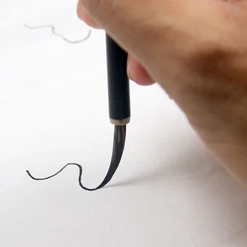 /Fırça kalem taş rozet saç İşaretleme seti 3 adet kalem sanat resim malzemeleri, çizim Kalemi siyah bambu kalemlik Çizgi fırça hat