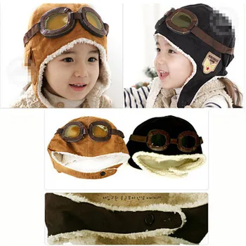 Pudcoco Yeni Moda Sevimli Bebek Bebek Çocuk Kış Kız Çocuklar Pilot Pilot Pilot Şapka Sıcak Cap Beanie Cap 2 Renk