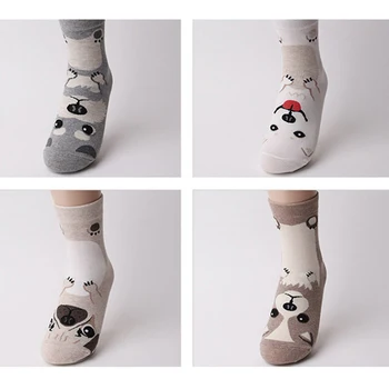 Bayan Chaussette Femme kadınlar için Güzel Pug Çorap Sevimli Karikatür Sox Kore Stil Moda Pamuk Baskı Çoraplar Komik Çoraplar 3D