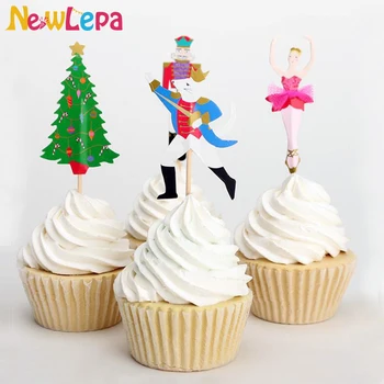 A4 Noel Ağaçları Noel Baba Geyik Cupcake Topper Alır Twilight Sparkle Midilli Düğün Dekorasyon Parti hediyeleri