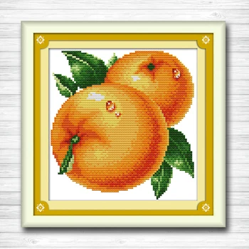 Su damla portakal elma meyve tuval DMC 14CT 11CT Çapraz Dikiş üzerinde baskı sayılır üzüm Set nakış işleme kitleri