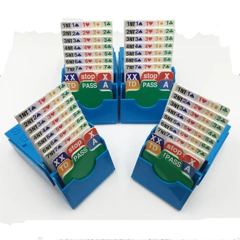 Tournment Texas Holdem Köprü İskambil Kartları ile 4 (Set) Mavi Köprü Ortak Teklif verme Cihazı Bridge Teklif Kutusu Resmi