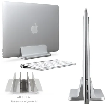 Dizüstü MacBook Pro/Air , Kalınlığı Ayarlanabilir Masaüstü Dizüstü Tutucu için yer kaplamayan Alüminyum Dikey Stand İnşa