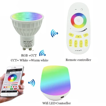 Tanbaby Mi?ışık 2.4 G Kablosuz Akıllı tüp ışık ampul RGB+ŞAT renk Dim spot 4 W AC 85-265V wifi uzaktan kumanda değiştirme LED