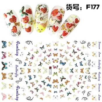 Lehçe UV Jel Tırnak Dekor DİY Tasarım için 12 Yaprak Güzel Kelebeği kuş Tüyü Su Çıkartmalar Tırnak Sanat İpuçları Sticker
