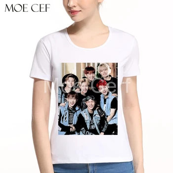 Kpop monsta x konser fanlar 2 L11 shirt kadınların Kore idol baskı kısa kollu t shirt hiphop yaz kısa kollu t-shirt-t-