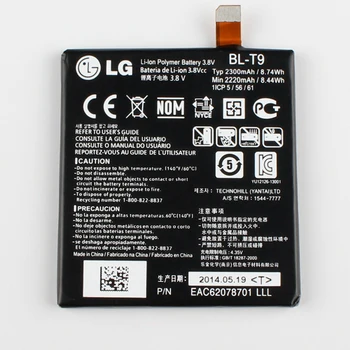 LG Google için orijinal Pil LG Nexus 5 LG D820 D821 E980 BLT9 BL-T9 2300mAh