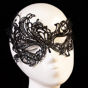 1 ADET Siyah Vintage Seksi Kadınlar Zarif Balo Parti/Cadılar Bayramı Parti Süslü Elbise Kostüm Elbise Dantel Göz Maskesi Maske