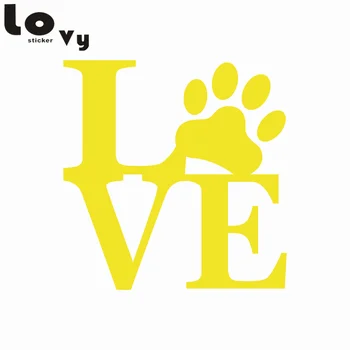 Sevimli Aşk Köpek Pençe Baskı Araba Sticker Karikatür Hayvan Vinil Araba Çıkartma