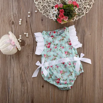 2016 kız Bebek elbise bebek elbiseleri yaz Bebek Çocuk üçgeni çiçek badi pamuklu giysiler dantel yenidoğan