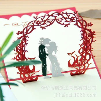 Yeni tatlı düğün 3D stereo yaratıcı düğün kartı düğün davetiye davetiye satan üreticiler boş