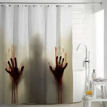 Kanlı Eller Duş Perdesi, su Geçirmez Banyo Duş korkunç, Korkunç Zombi Adam Duş 71