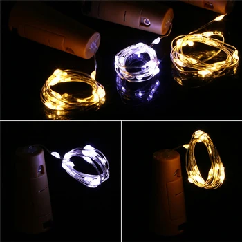 Cam el Sanatları için Şişe Tıpa ile 2m 20-LED Bakır Tel Dize Işık Perisi Sevgililer Düğün Dekorasyon Parti Lamba Şişesi