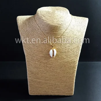 Altın Trim Kolye Benzersiz Tasarım Moda Deniz Kabuğu Kolye Mücevher WT-N493 Toptan Doğal Deniz Kabuğu Küçük Kolye